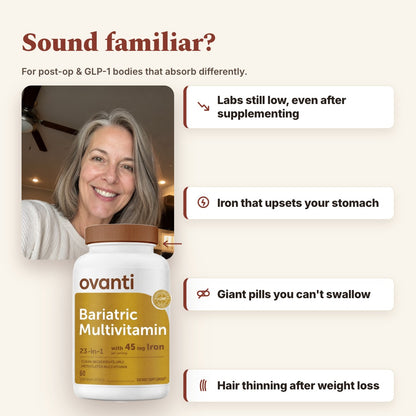 Ovanti Methylated Bariatric Multivitamin 23-in-1 with 45mg Iron