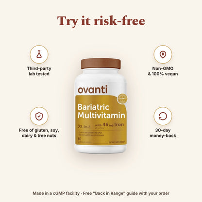 Ovanti Methylated Bariatric Multivitamin 23-in-1 with 45mg Iron