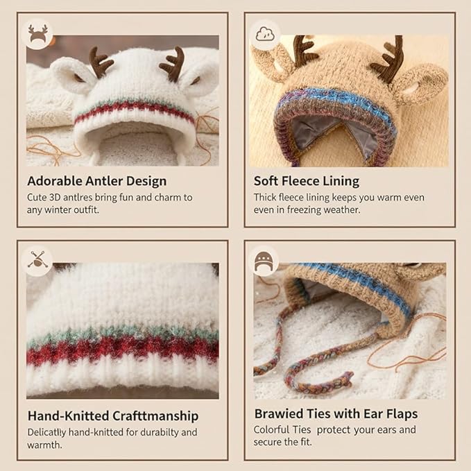 Festive Christmas Antler Hat